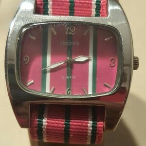 🦋10/$20🦋 Claire's Silver/Multicolor Nylon Women's Watch